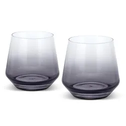 Dusk Crystal Glass Whiskey Tumblers with Ombre Tint