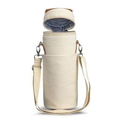 Colton Cotton Canvas Single Wine Bottle Carrier with Insulation
