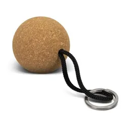 Natural Cork Floating Keyring with Woven Strap