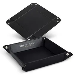 Collapsible PU Valet Tray with Snap Fasteners