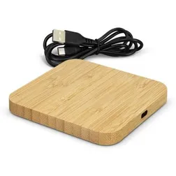 NATURA Bamboo Wireless Fast Charging Hub with Dual USB Ports