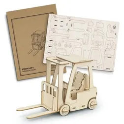 Basswood Forklift Laser Cut Construction Kit