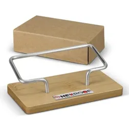 Bamboo Steel Business Card Display Stand