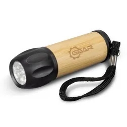 Bamboo Handle LED Torch with Wrist Strap