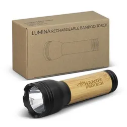 Rechargeable Bamboo Torches with Engraved Branding