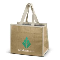 Lumi Jute Insulated Cooler Tote with Aluminium Foil Lining