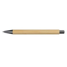 Retractable Bamboo Ballpoint Pen Carbon Neutral Matte Gunmetal