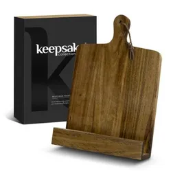Acacia Wood Recipe Book Holder with Laser Engraving