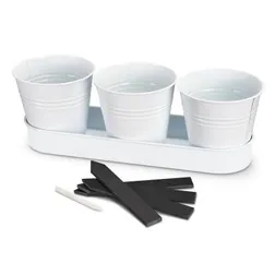 Iron Herb Planter Set with Slate Markers Gift Box