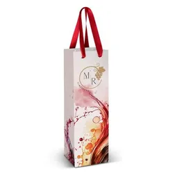 Wine Gift Bag with Reinforced Gusset and Ribbon Handles