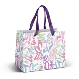 Medium Satin Ribbon Handle Gift Bag Full Colour