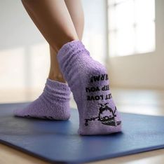 Anti Slip Grip Crew Socks Polyester Spandex Blend