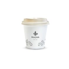 Compostable Paper Coffee Cup with Bagasse Lid 180ml