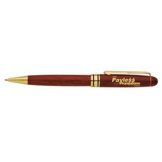 Rosewood Maple Ballpoint Pen with Chrome Gold Accents