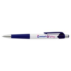 Paris Medium Nib Ballpoint Pen White Barrel Coloured Clips