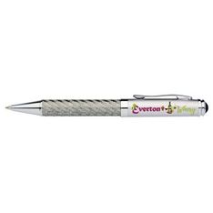 Metal Ballpoint Pen with Carbon Fibre Finish and Chrome Accents