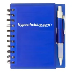 T505 Translucent Plastic Cover Printed Notebooks With Matching Pen - 90 Pages