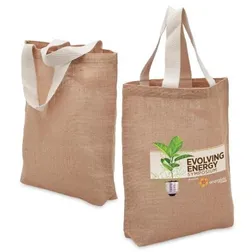 Enviro Shopper Natural Jute Tote with Cotton Rope Handles