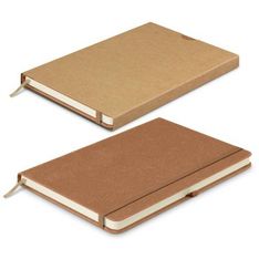 Phoenix Recycled Leather Hard Cover Notebook with Date Grid