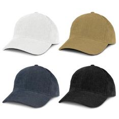 Corduroy Six Panel Velcro Closure Cap