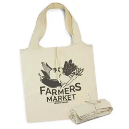 Matakana Foldaway Cotton Tote Bag with Ties