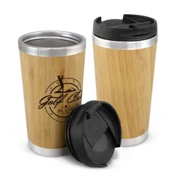 Bamboo Double Wall Stainless Steel Travel Mug 350ml