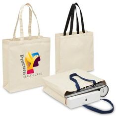 Heavy Duty Cotton Canvas Tote with Wide Gusset