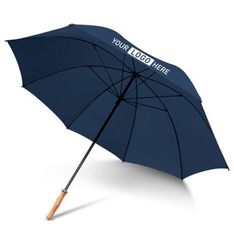 Straight Wooden Handle Umbrella with Fibreglass Ribs