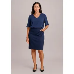 Siena Bandless Stretch Polyester Viscose Pencil Skirt