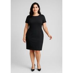 Comfort Wool Stretch Short Sleeve Shift Dress