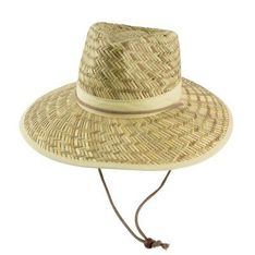 Natural Straw Sun Hat with Toggle Cord Anti Glare Mens