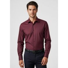 Hudson Mens Cotton Dobby Weave Business Shirt