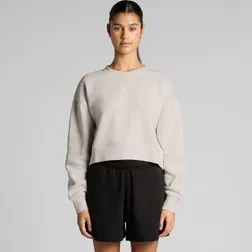 Relaxed Fit Crop Crew Fleece Cotton Recycled Polyester Blend