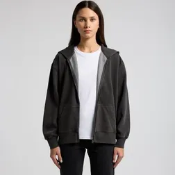 Ladies Relaxed Fit Faded Zip Hoodie 320gsm