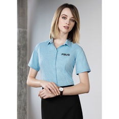 Ladies Semi Fitted Cotton Blend Short Sleeve Shirt