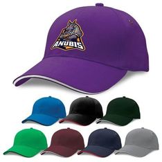 Heavy Brushed Cotton Structured Six Panel Cap with Contrast Sandwich Peak
