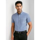 Springfield Executive Fit Yarn Dyed Check Dress Shirt French Navy