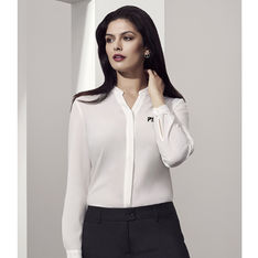 Semi Fitted Polyester Ladies Long Sleeve Shirts