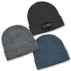 Heathered Knit Beanie with Roll Up Cuff