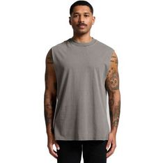 Faded Heavy Cotton Tank Top Mens Relaxed Fit