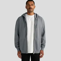 Stencil Cotton Recycled Polyester Zip Hood Mid Weight Fleece