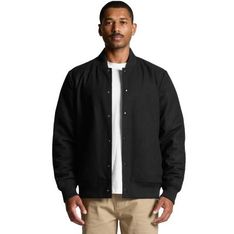 Recycled Wool Felt Bomber Jacket with Quilted Lining