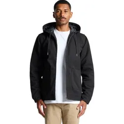 Canvas Heavy Hooded Jacket With Quilted Lining