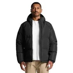 Recycled Polyester Mens Hooded Puffer Jacket With Down Fill