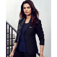 Ladies Stretch Wool Blend Two Button Jacket