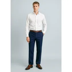 Mens Cool Stretch Flat Front Business Trousers