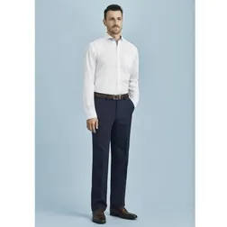 Mens Bamboo Charcoal Polyester Flat Front Trousers
