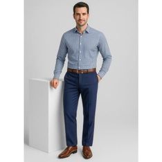 Mens Comfort Wool Stretch Flat Front Trousers