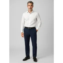 Comfort Wool Stretch Adjustable Waist Business Trousers