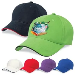 Premium Soft Cotton Six Panel Cap with Contrast Sandwich Peak